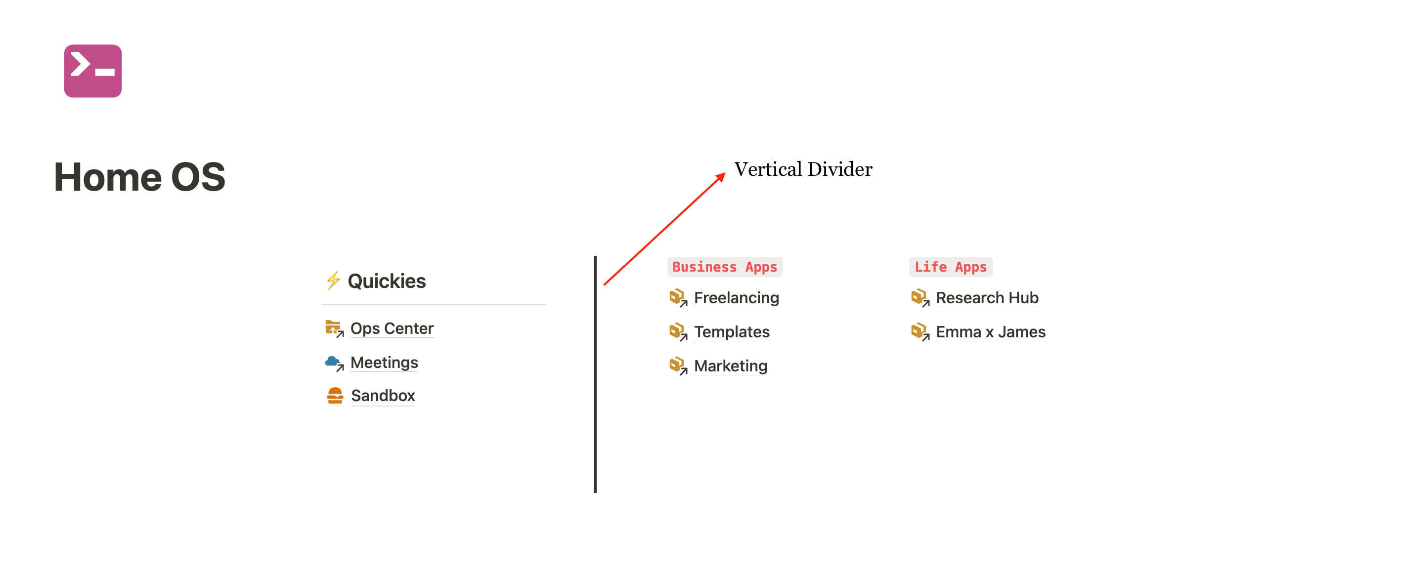 Notion vertical divider