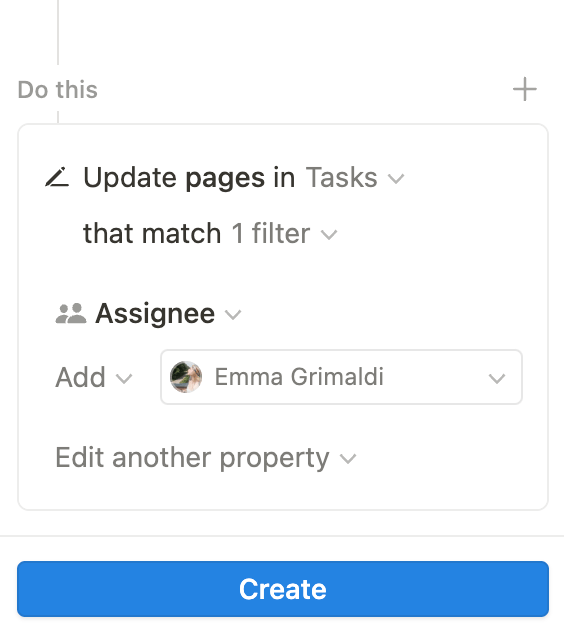 Notion automatically edit page when status change