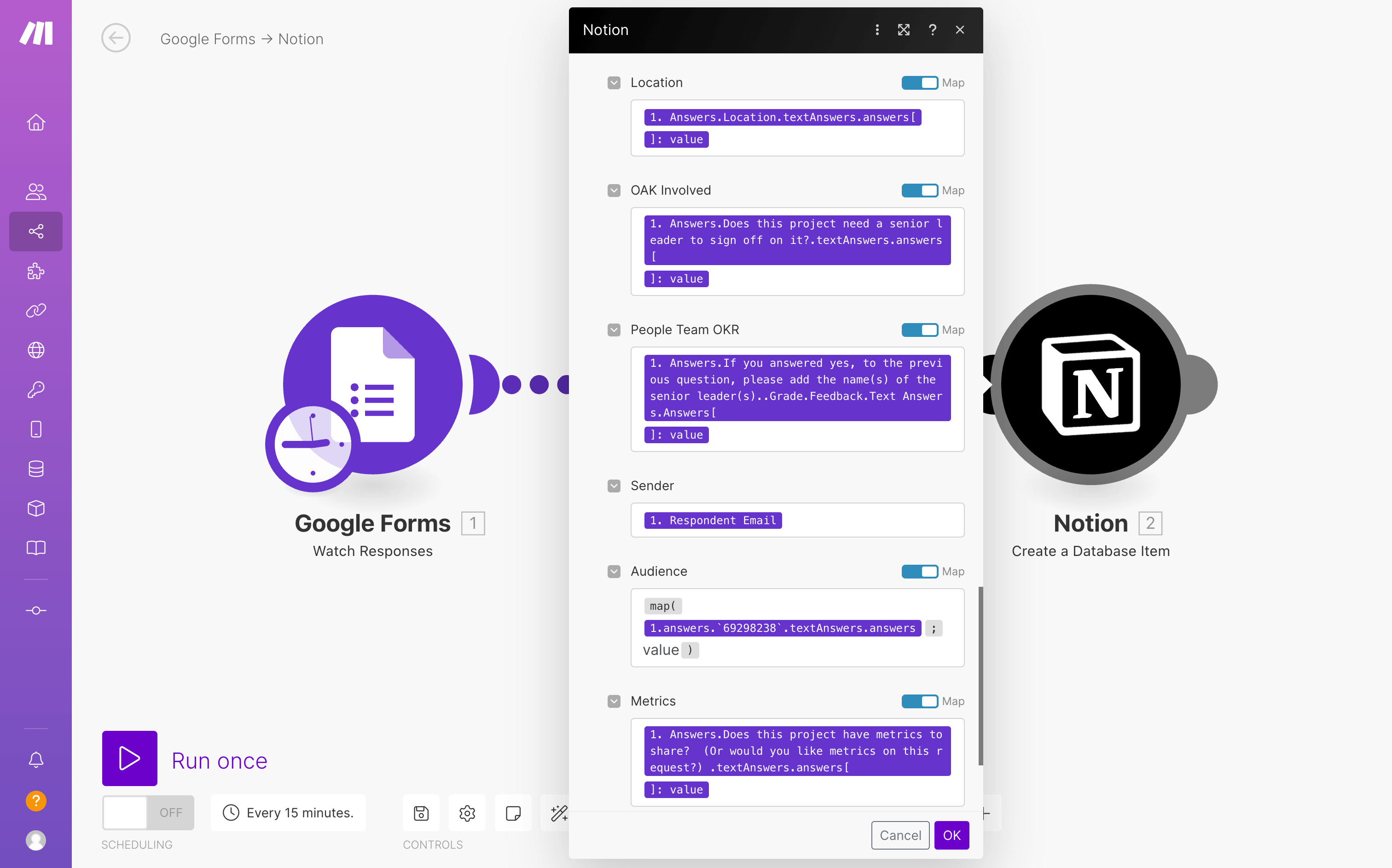 Google Forms vers Notion | Setup Module Notion