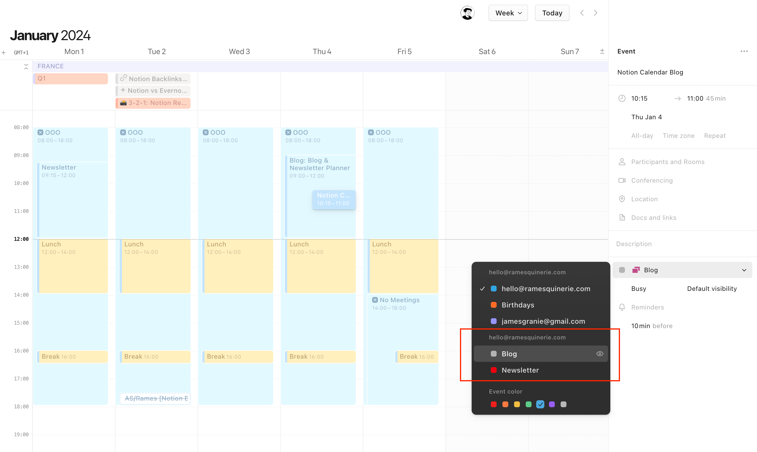 Synchronisation Notion Calendar et base de données Notion