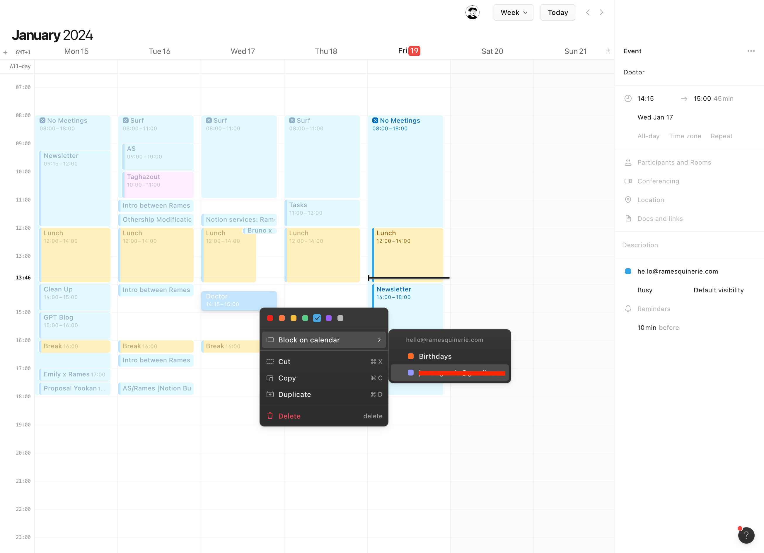 Notion calendar hide event to others