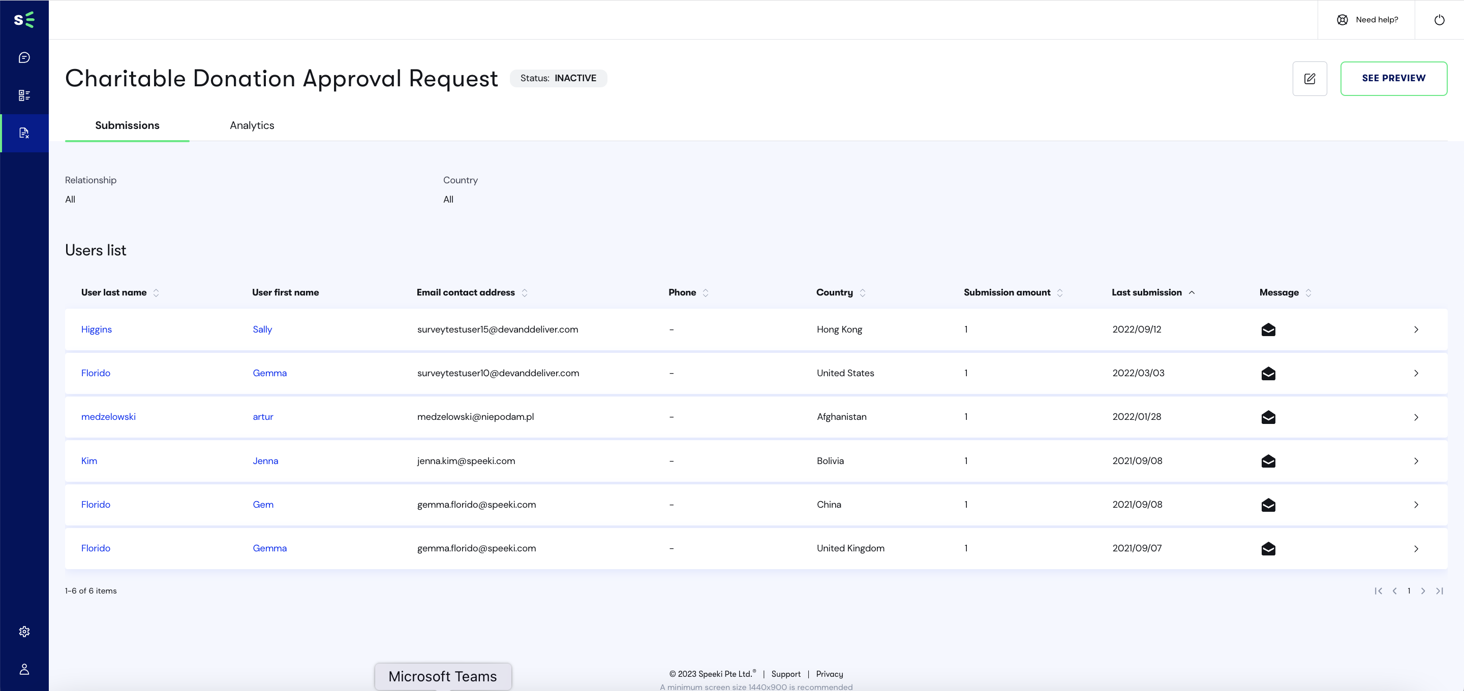 Declare & Disclose Form submissions