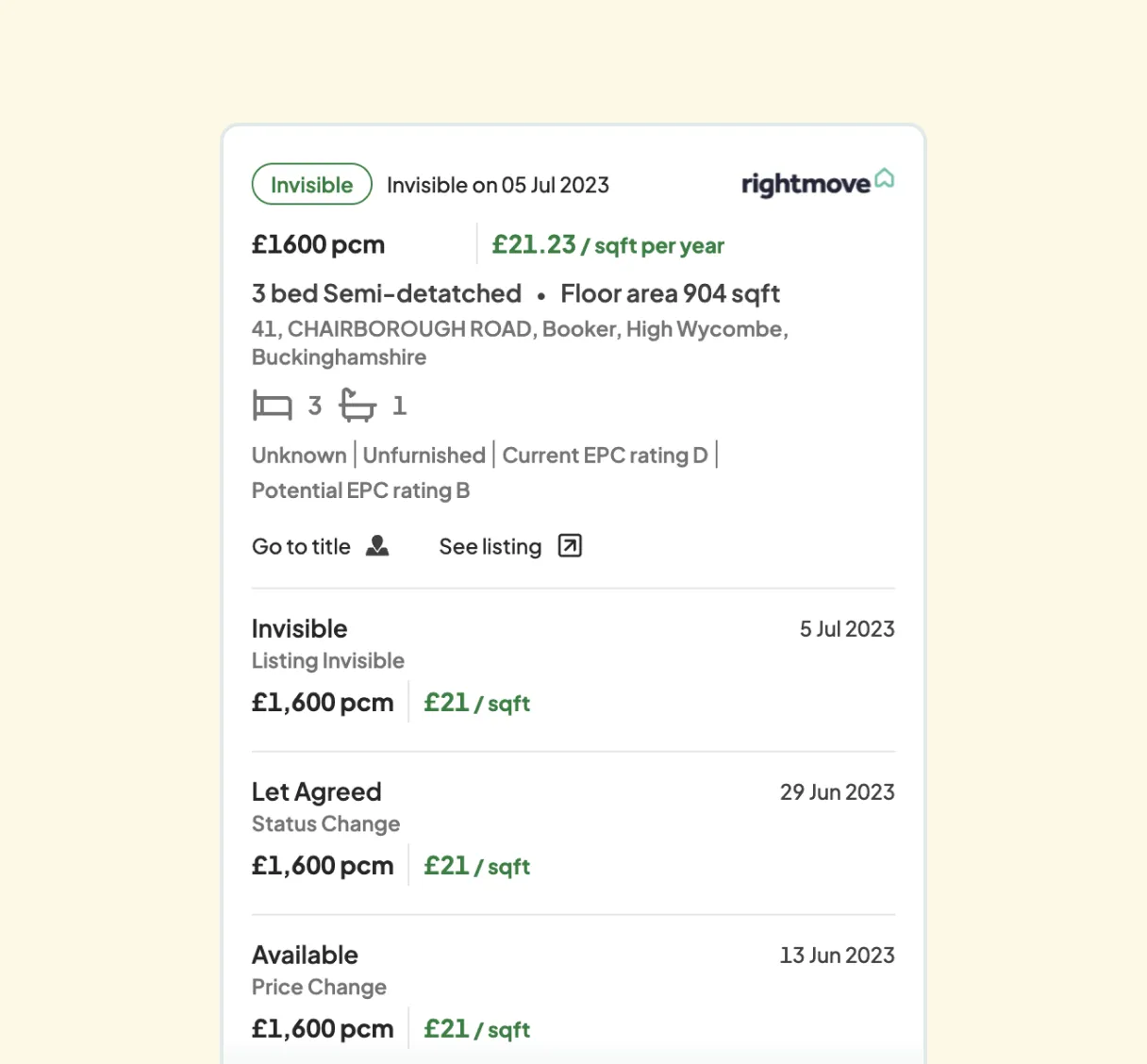 Searchland Rightmove onmarket rental and sales listings