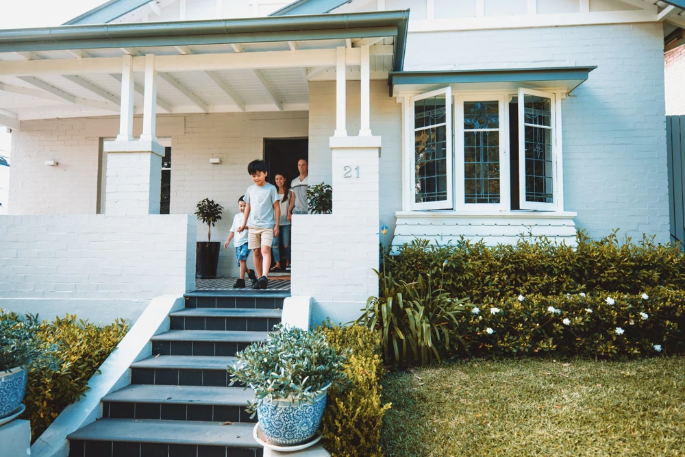 The back view of an Australian house. 