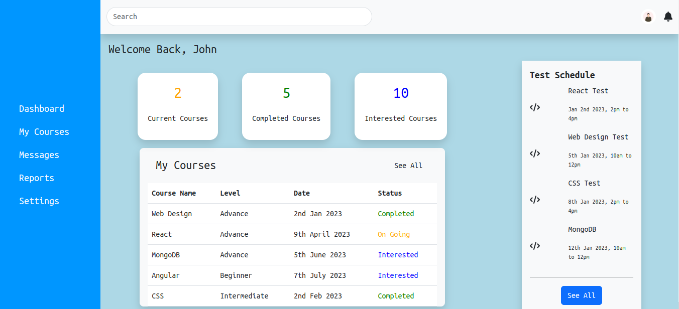 How to Create Dashboard in React