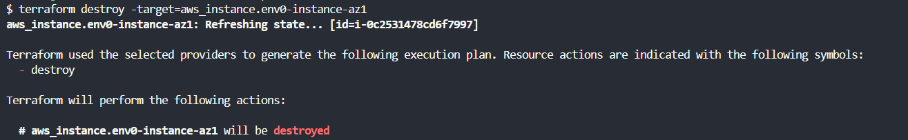 Terraform destroy -target 
