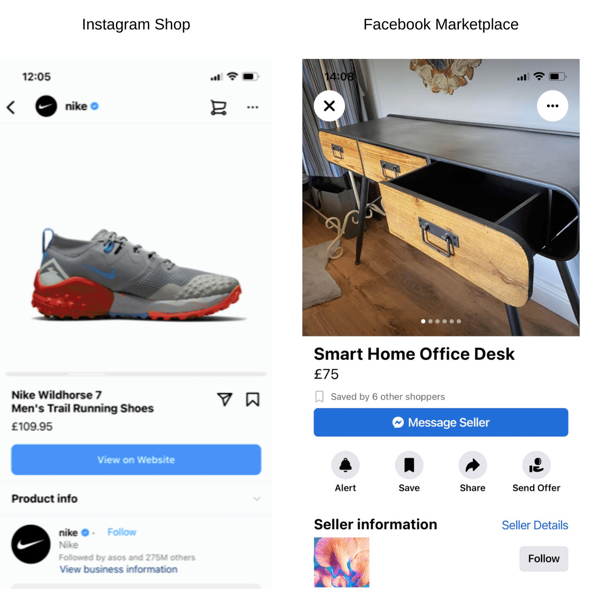 screenshot of meta marketplace example