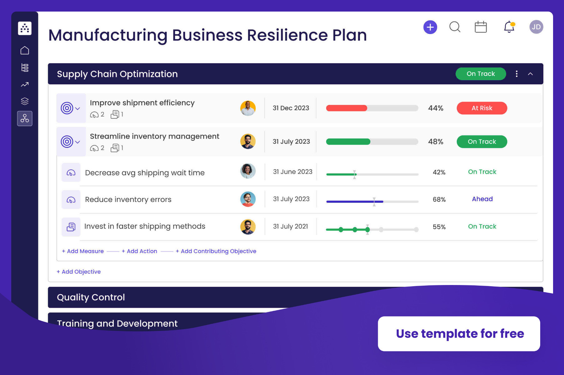 Manufacturing Business Resilience Plan Template