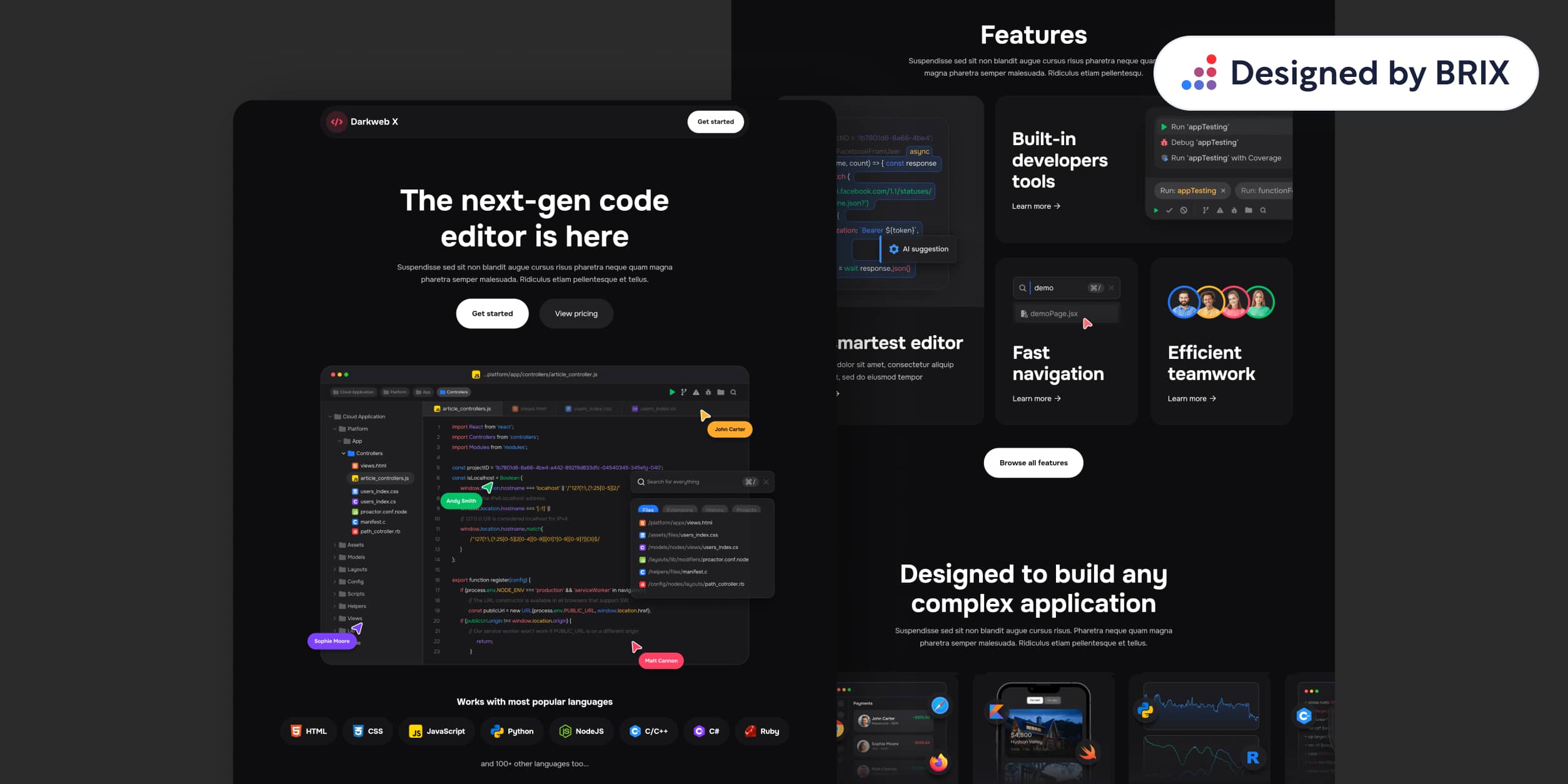 Darkweb - ML Platform Web Design Inspiration