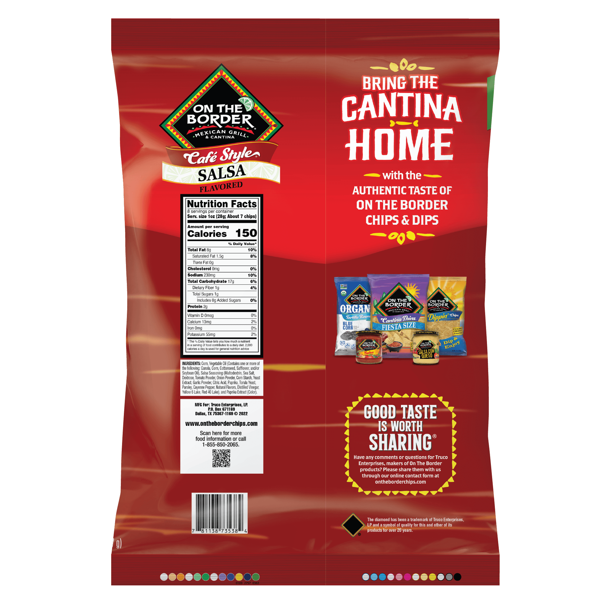 Café Style Salsa Flavored Chips On The Border Chips and Dips