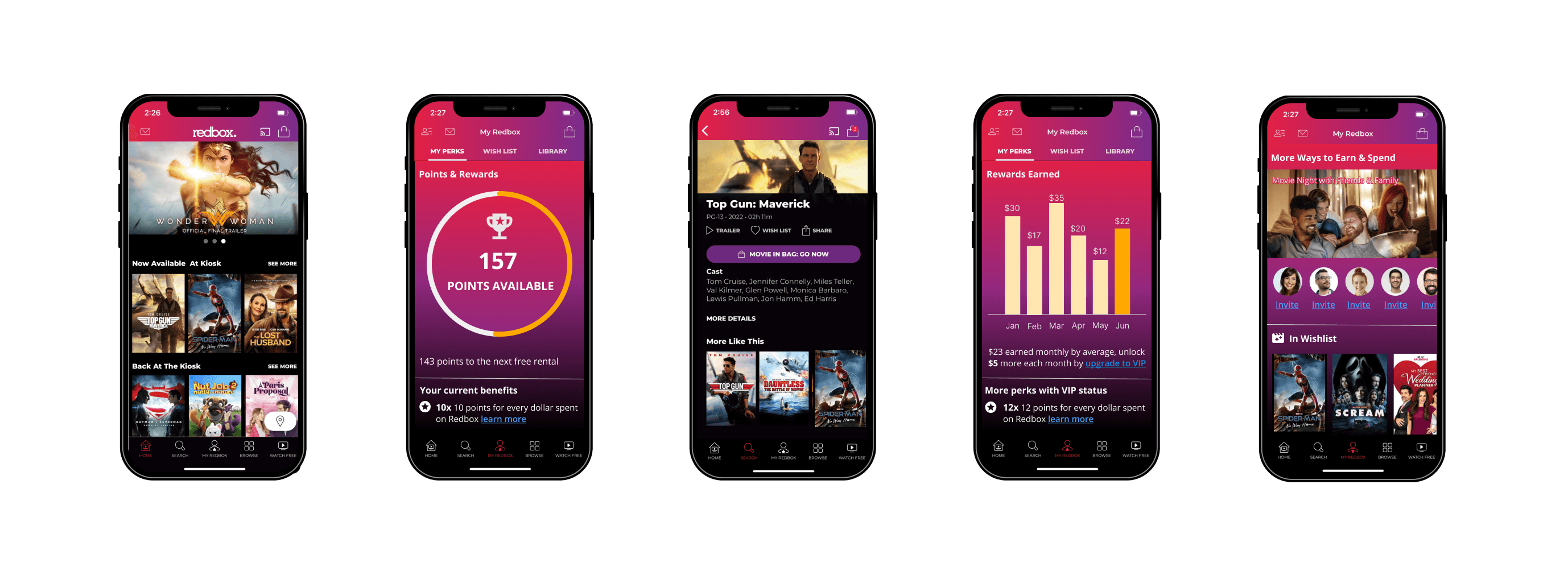 Rewards & Loyalty Program Design in Redbox Mobile App