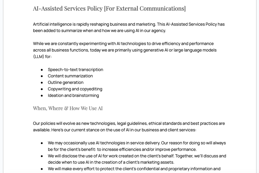 Generative AI Policy Template