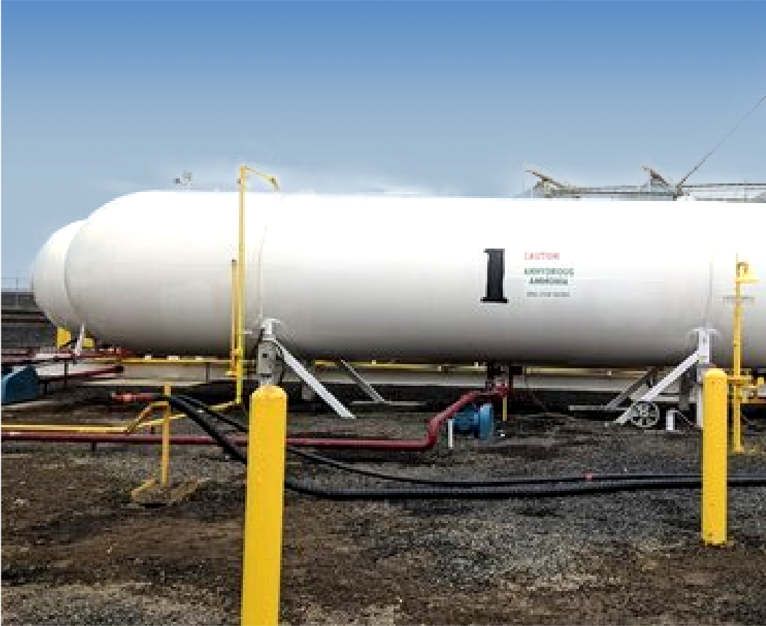 A pressure vessel storage tank
