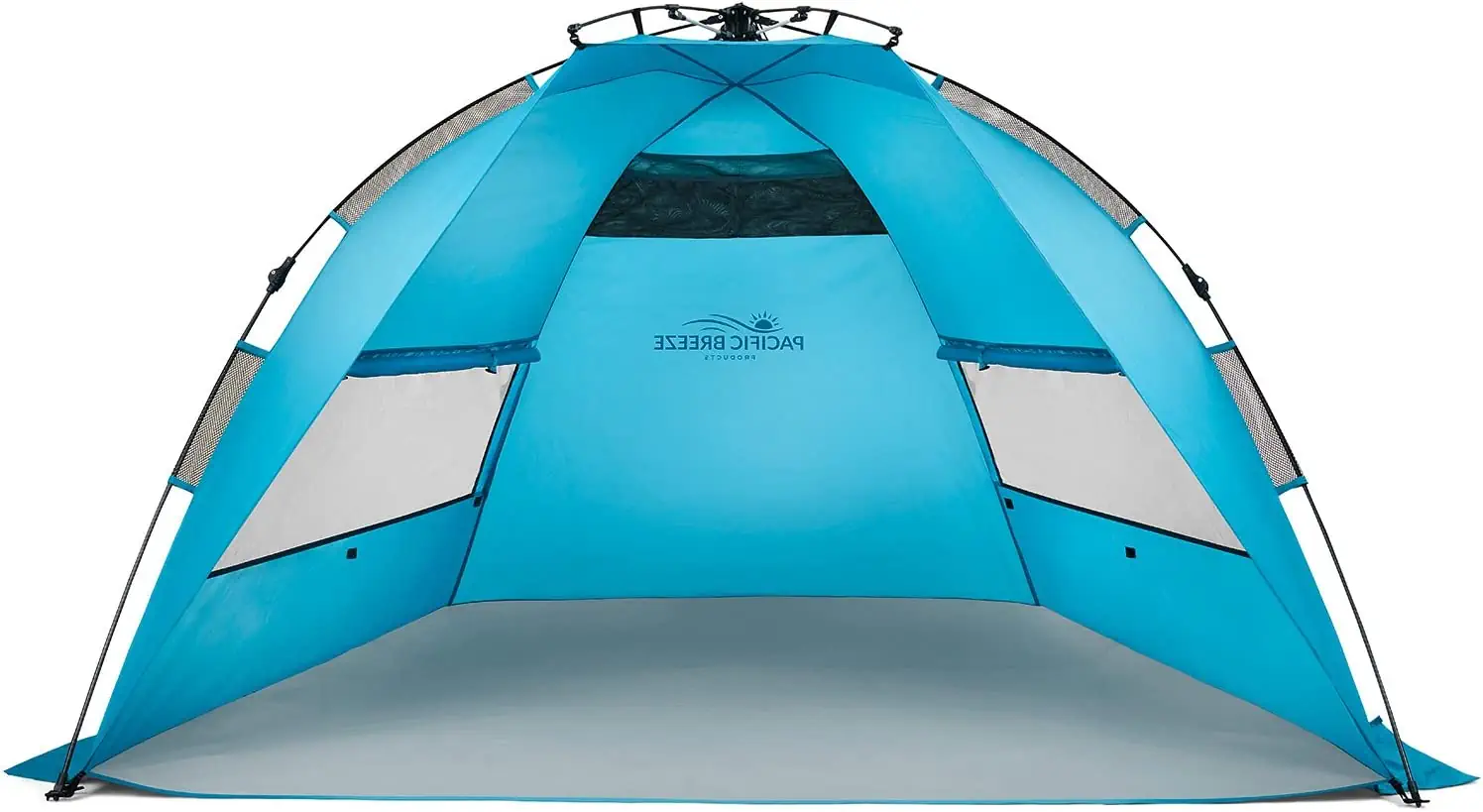 Pacific Breeze half dome beach tent with one piece frame and two windows