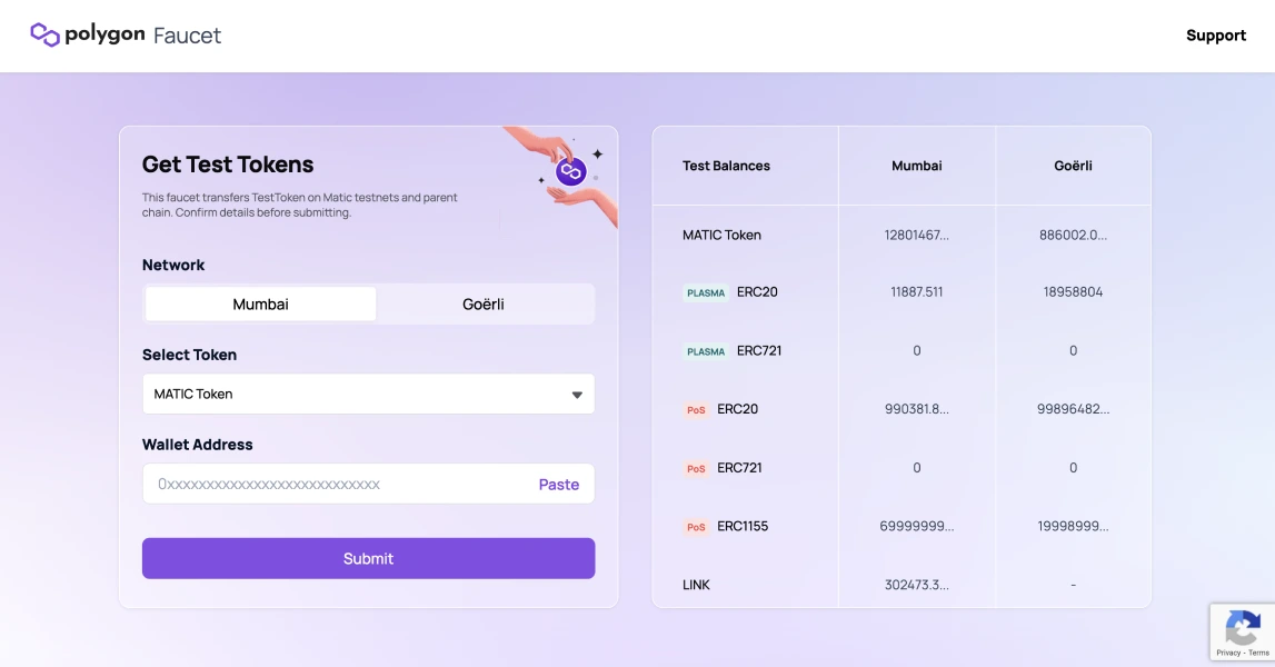 Get Polygon Testnet Tokens