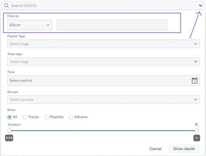Advanced Search Filters