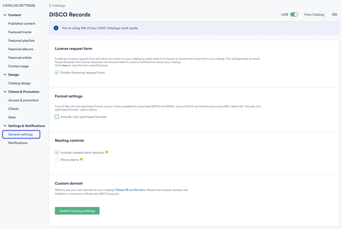 How to build a DISCO Catalog