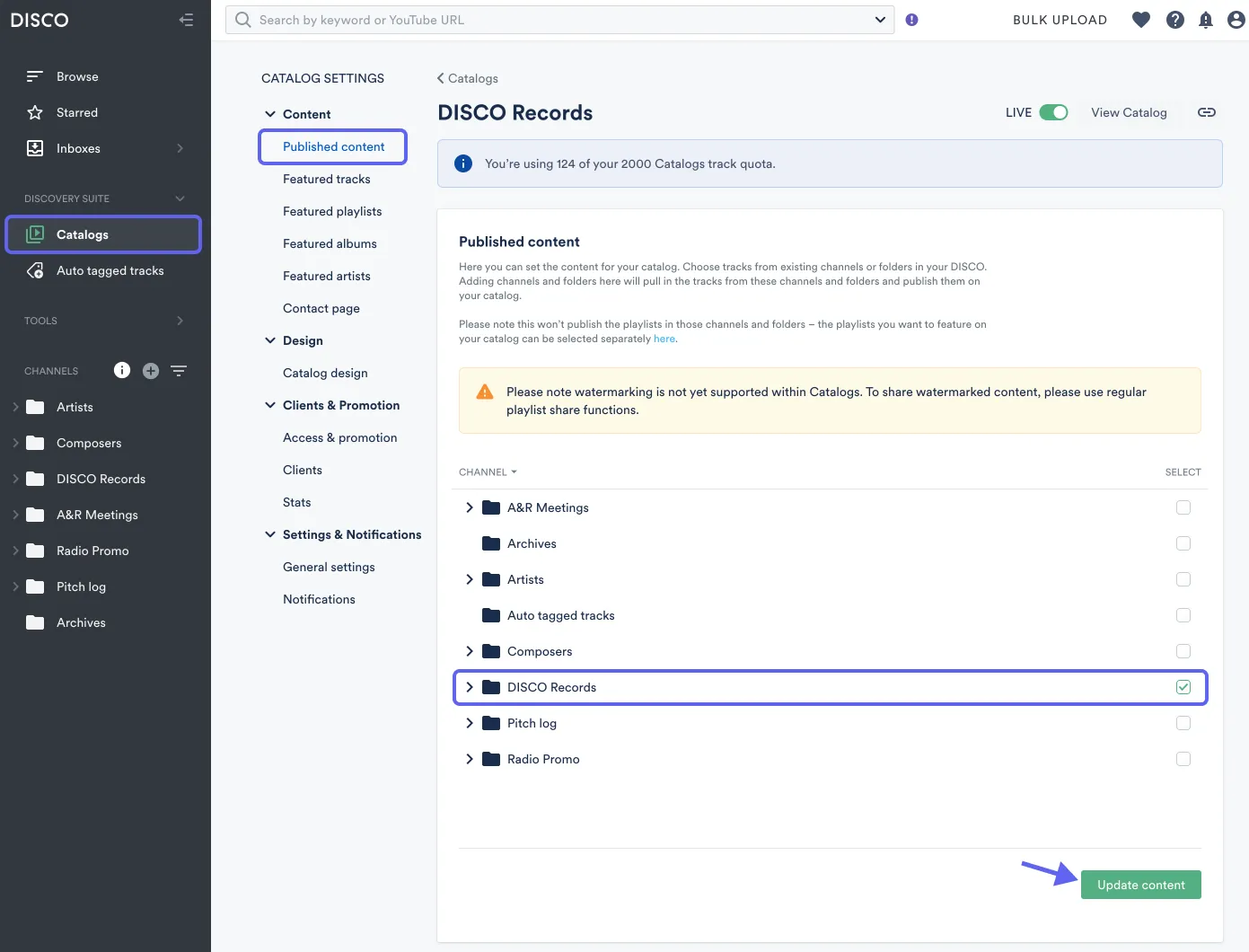 How to build a DISCO Catalog