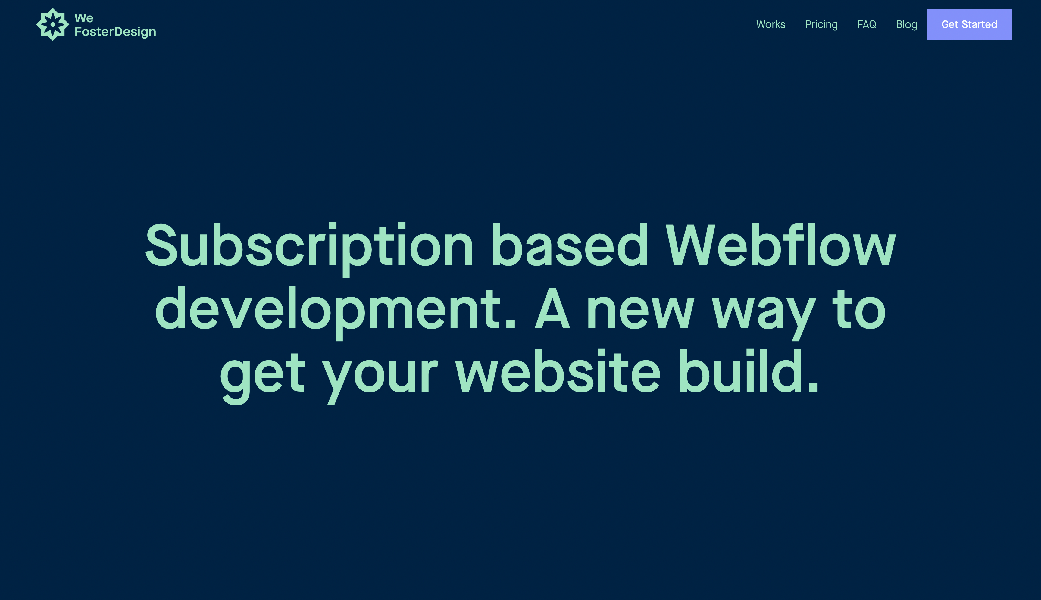 Hero for Wefoster where they shared their subscription based on webflow