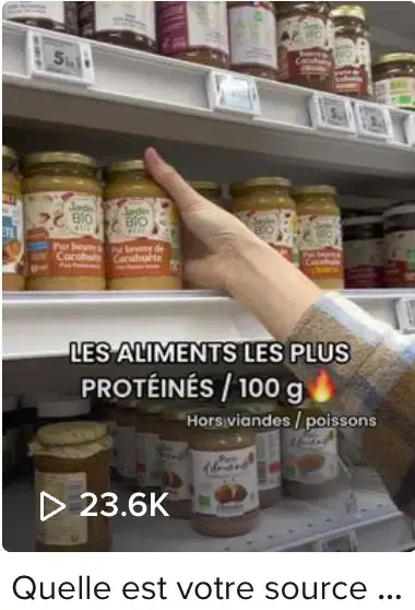 Exemple de vidéos présentes sur la chaine TikTok de Trainsweateat