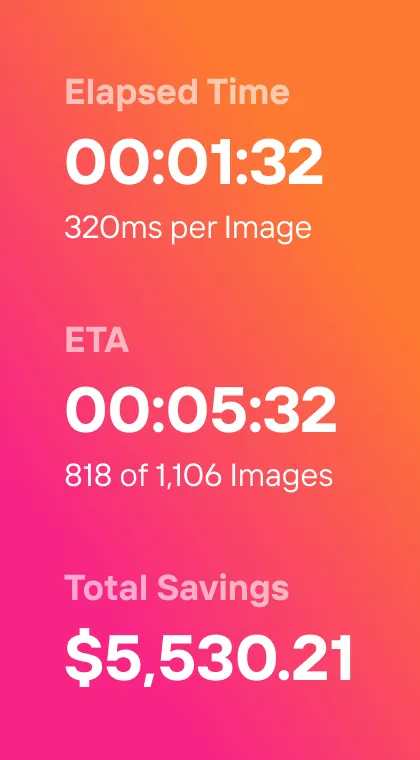 Unrecognizable Face Crop Elapsed Time/ETA/Total Savings