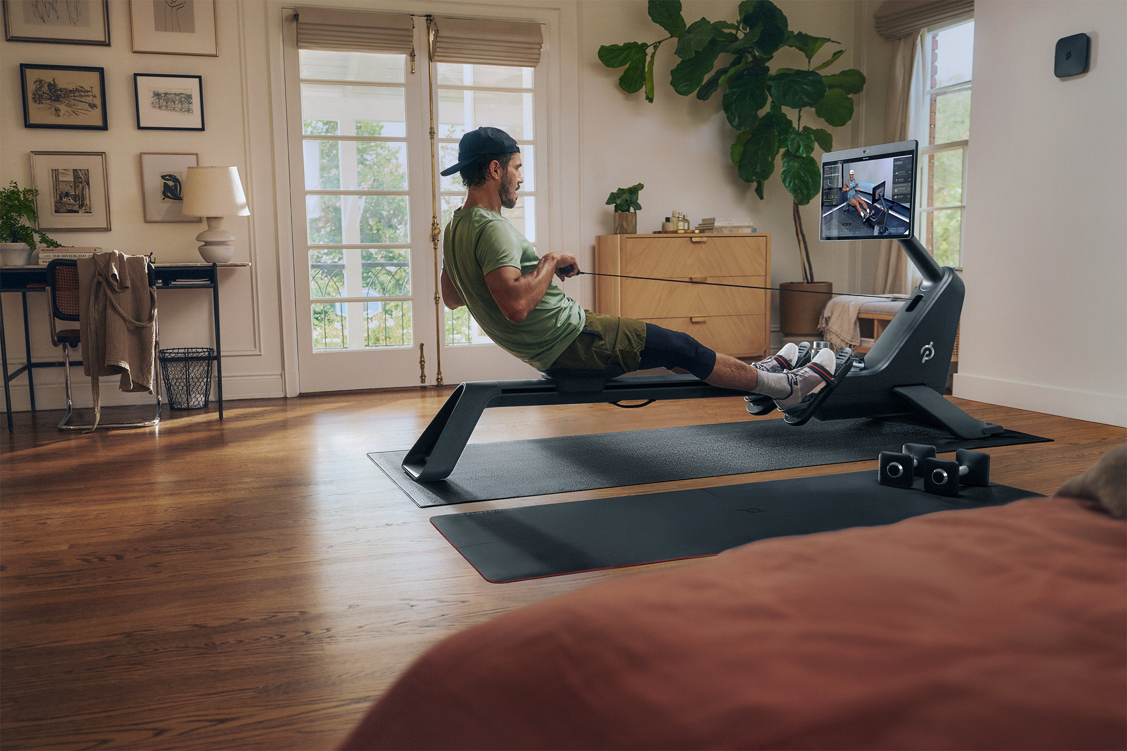 Pelton row machine in the living room. 