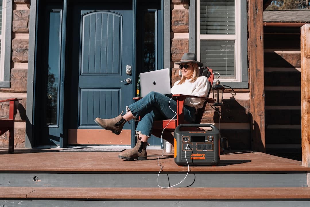 Portable power station being used at home.