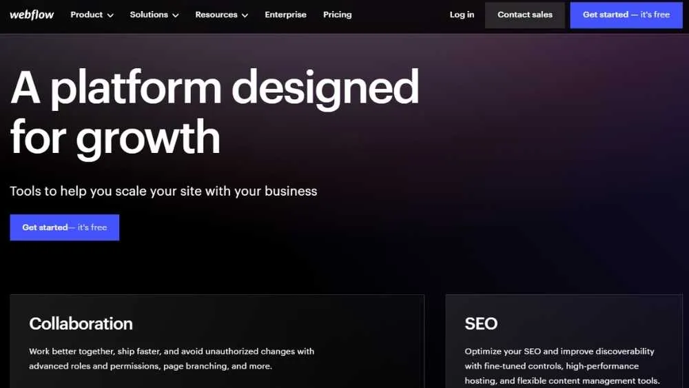 Webflow homepage