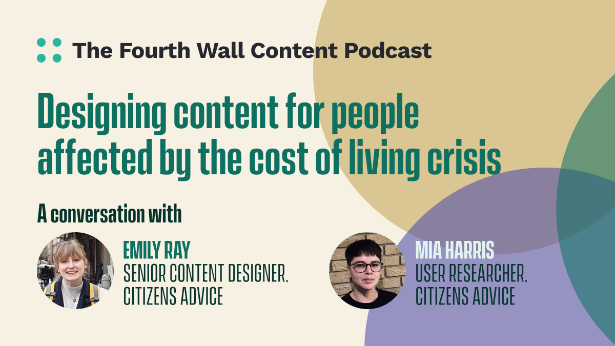 Designing content for people affected by the cost of living crisis