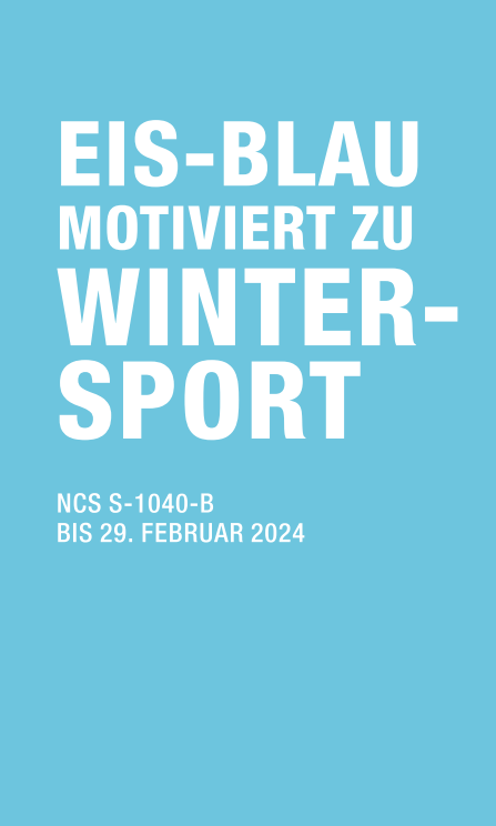 Eisblau die neue Farbe im Showroom bis Februar 2024