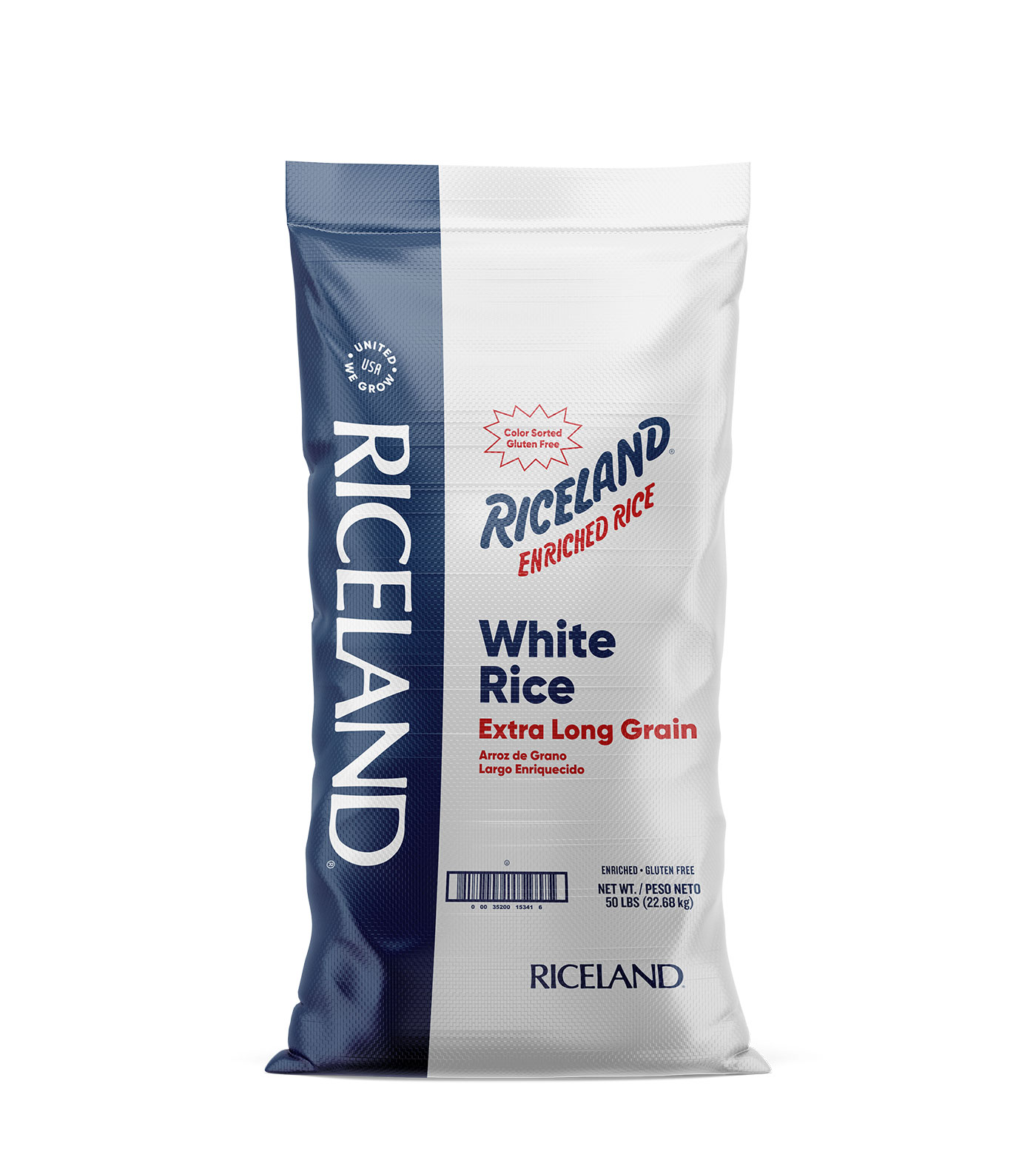 a sack of Riceland White Rice