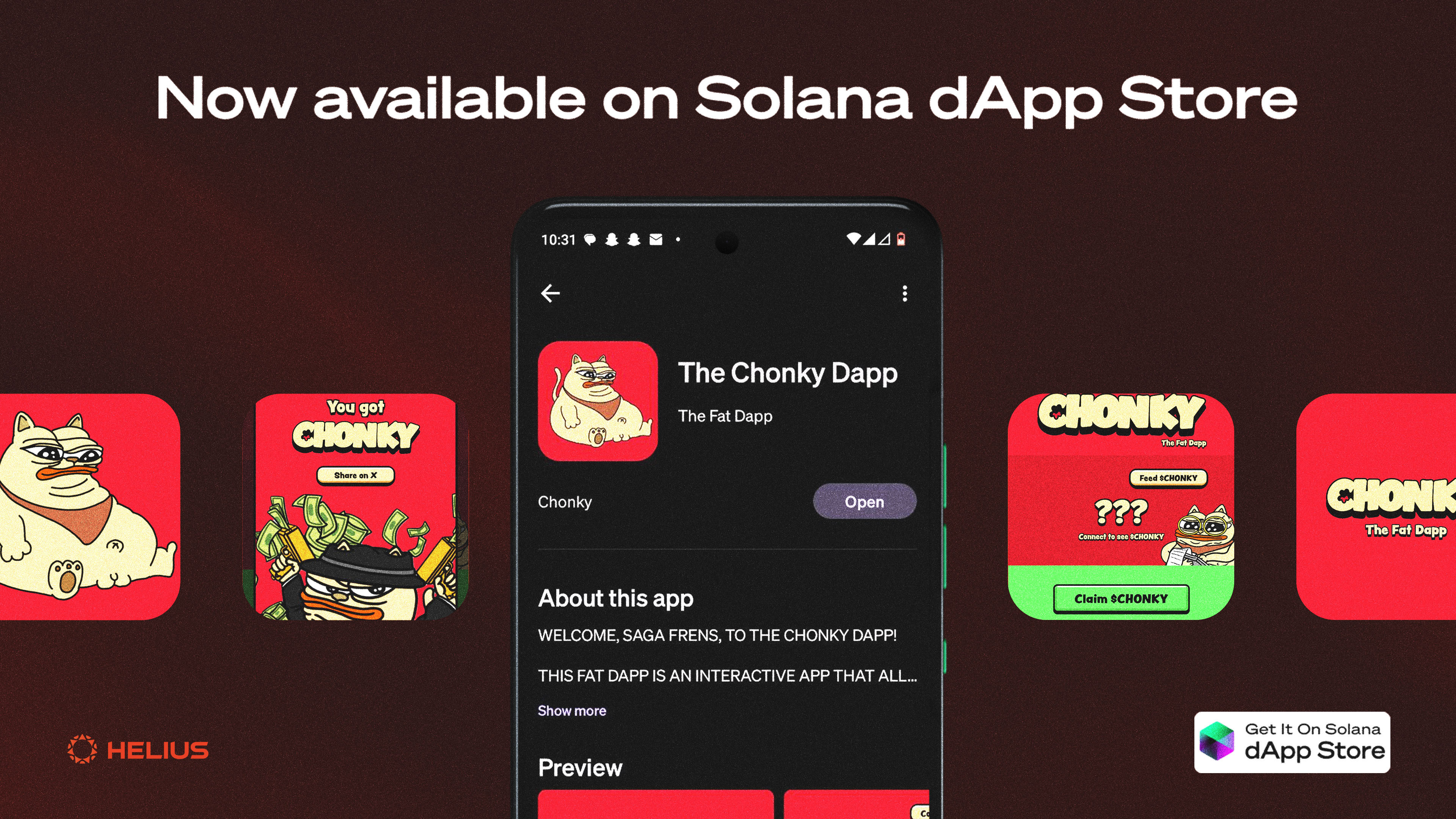 The Chonky dApp is now available on the Solana dApp Store