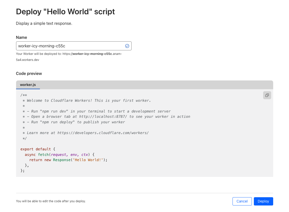 Cloudflare Worker Setup