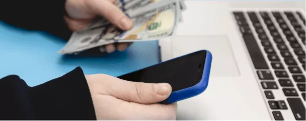 a person holding a phone