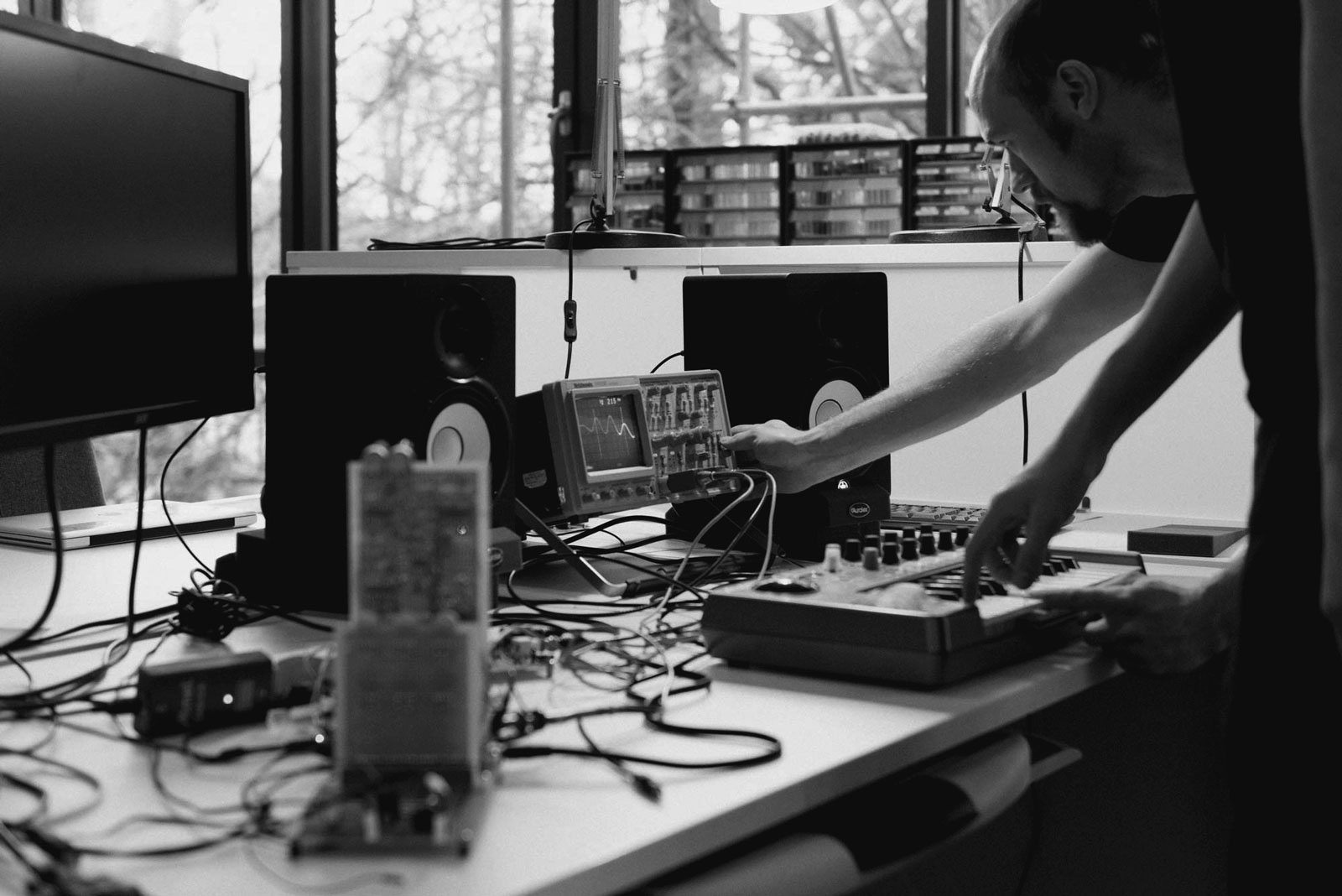 Working on synths in the UDO lab