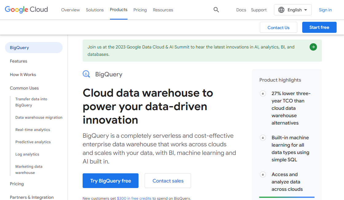 Google bigquery sql explore 10 000 ai tools explore best