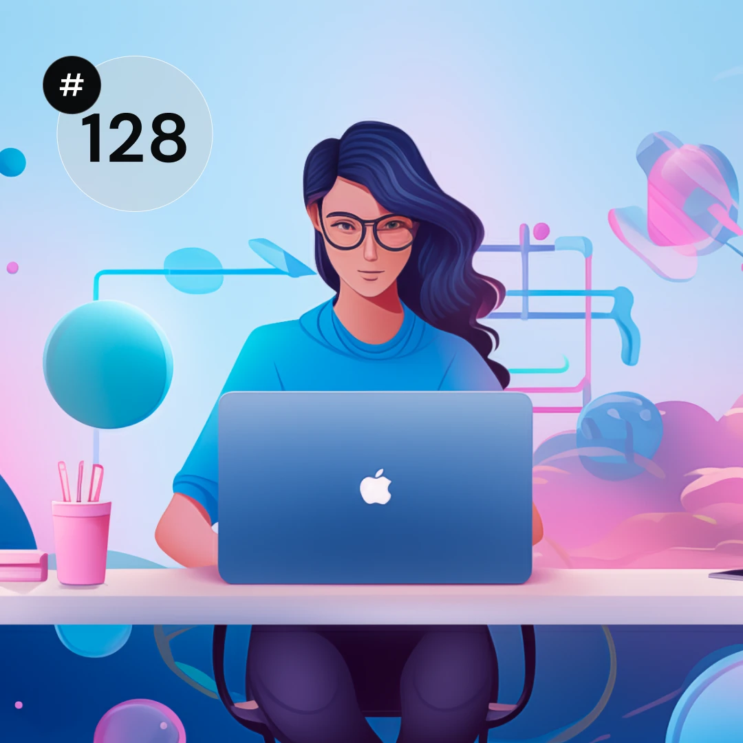 Girl sitting at a desk and typing on a laptop