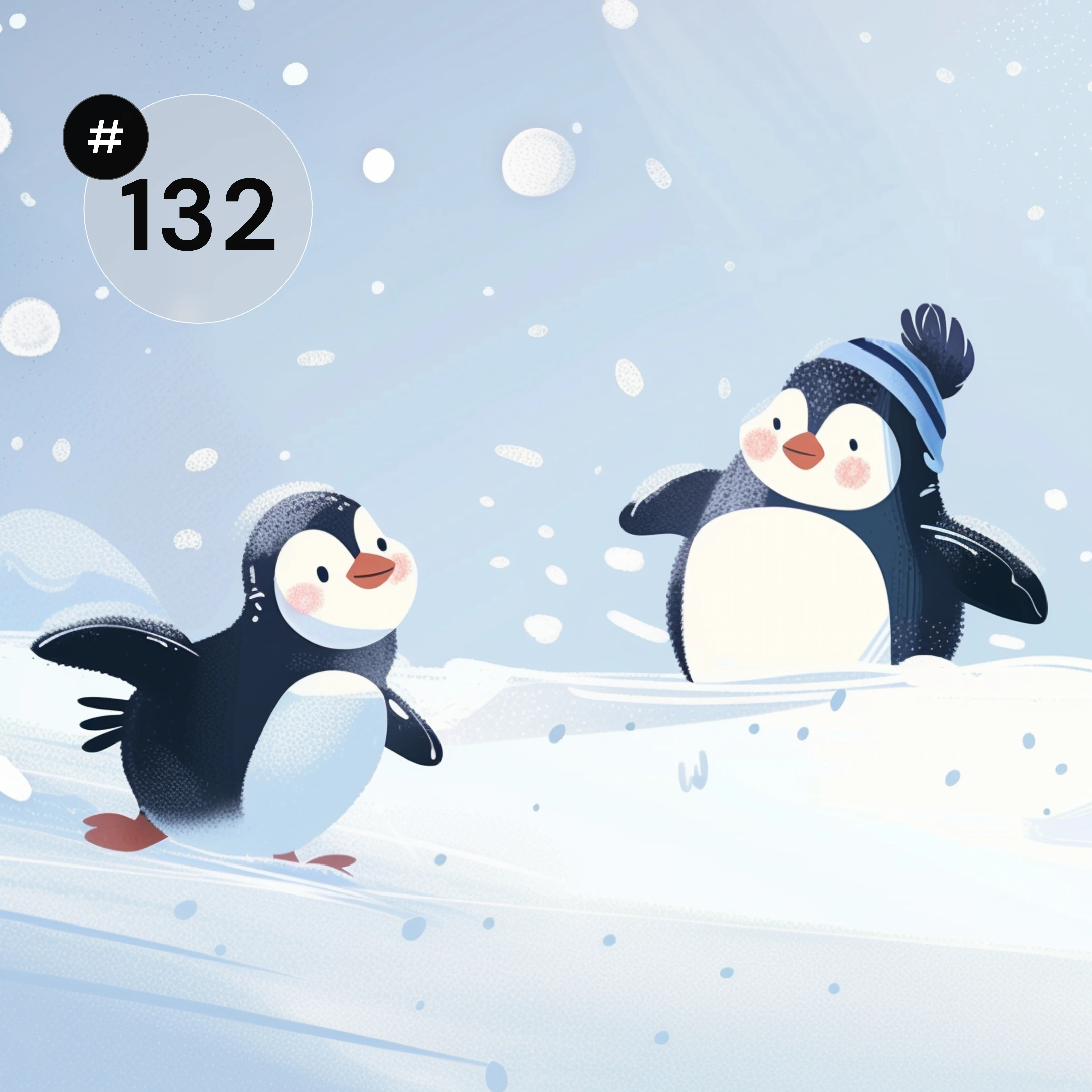Image of two penguins in snow