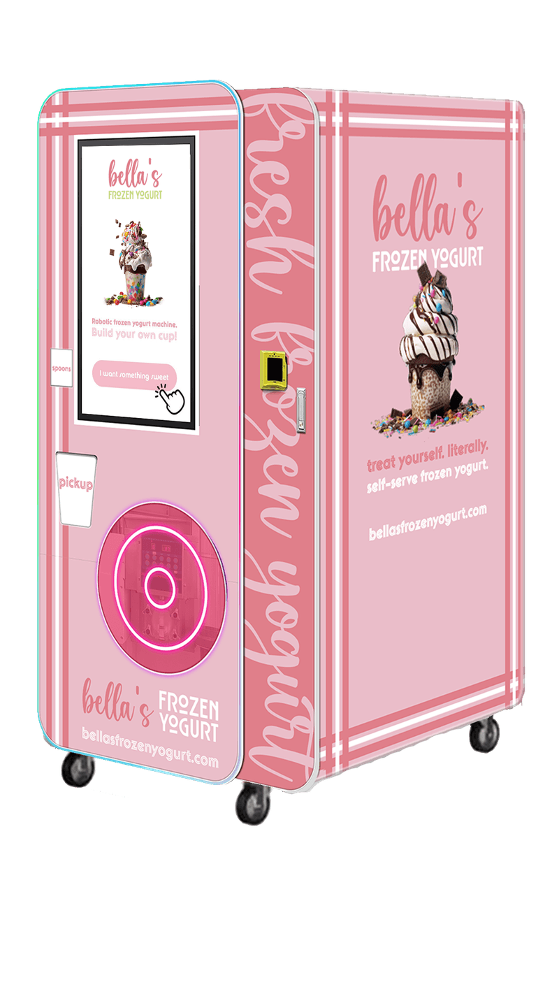 Bella's Automated robotic frozen yogurt machine