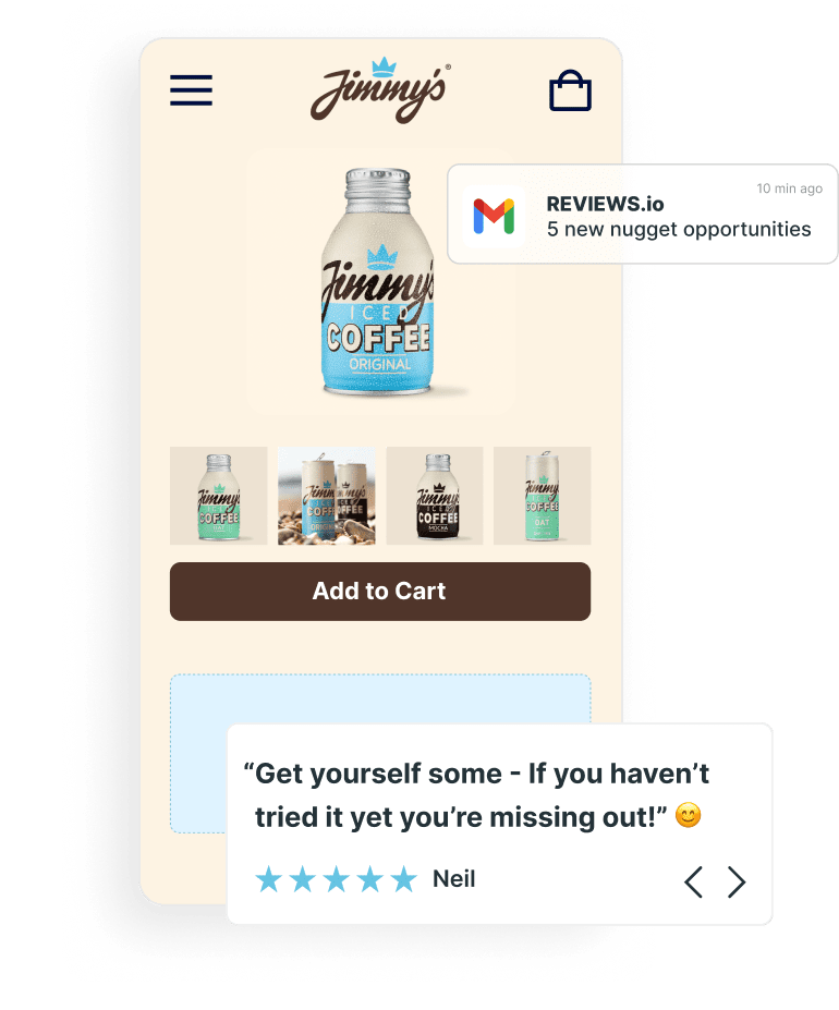 Review Nuggets: Display the best parts of customer reviews.- REVIEWS.io