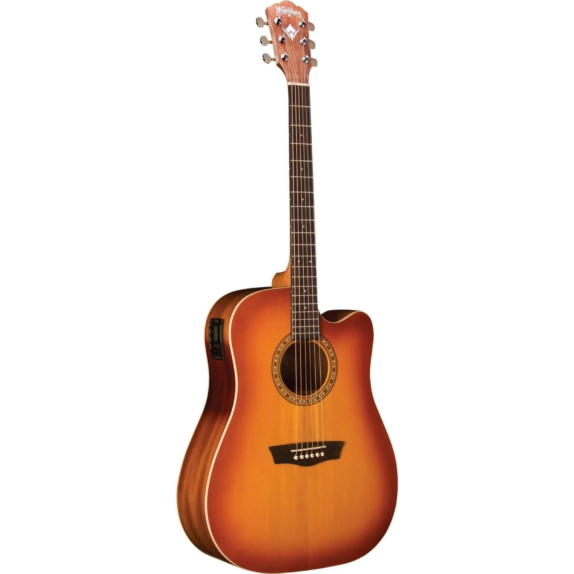 Shop Washburn WD7SCEACSM SemiAcoustic Guitar Antique Cherry Sunburst Matte in UAE at Best