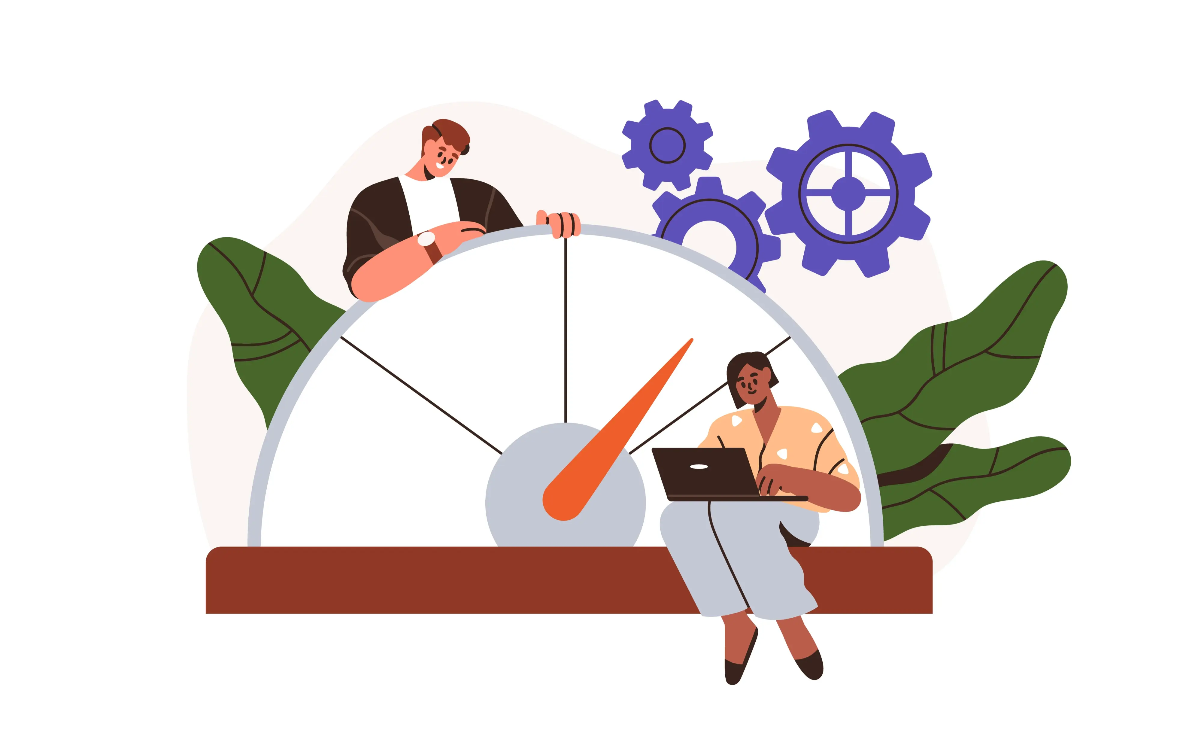 Employees analyzing data