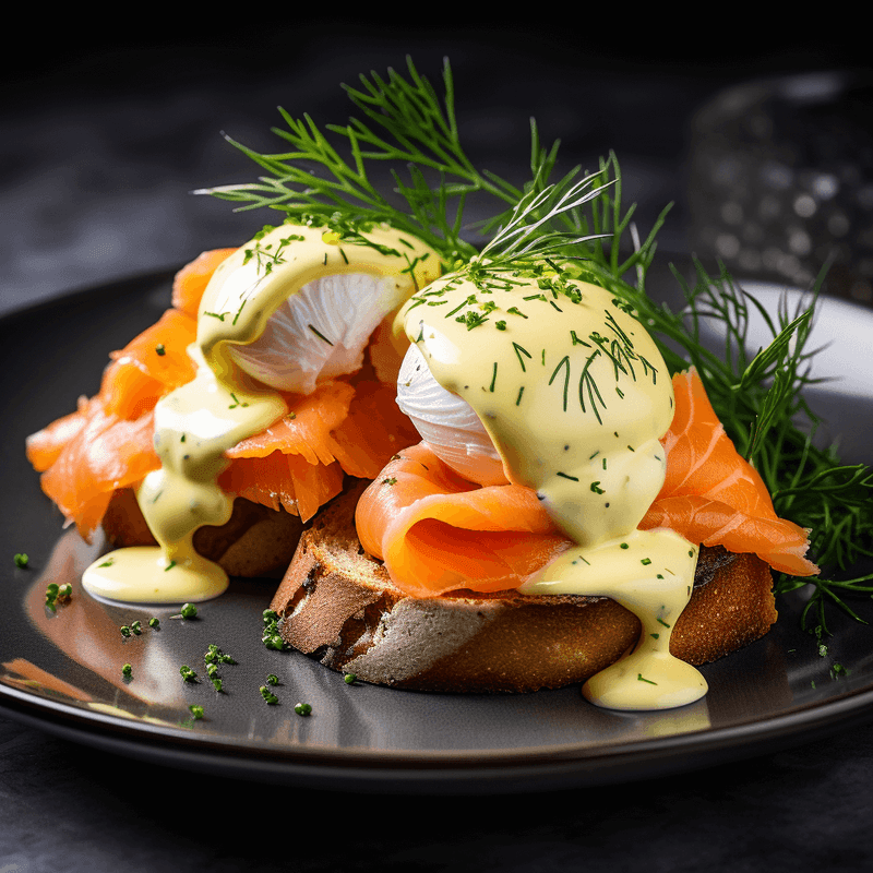 Smoked Salmon Benedict with Fresh Dill Hollandaise Sauce and Local ... Smoked Salmon Benedict with Fresh Dill Hollandaise Sauce and Local ...
