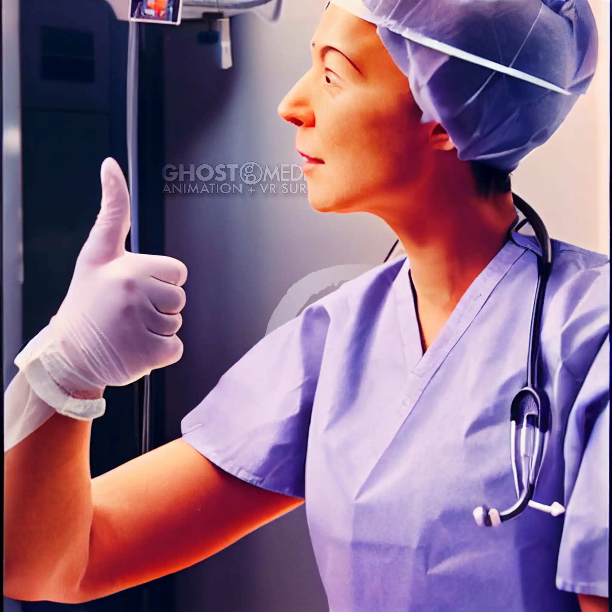 Critical Collaboration Nurse Signals Approval to Surgeon Image