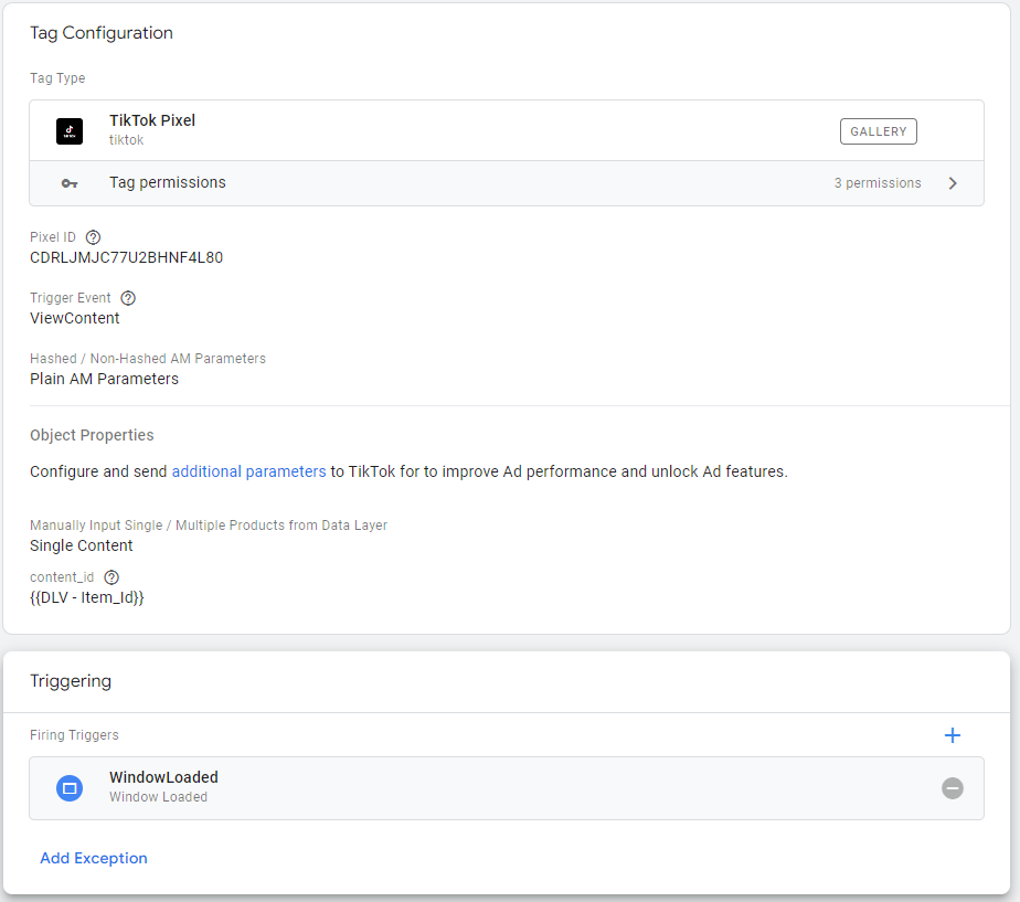 TikTok View Content event setup