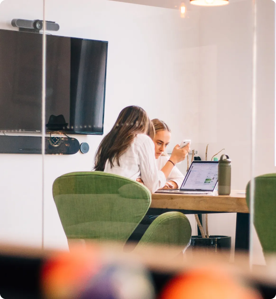 Employees sitting in Anchor Digital office