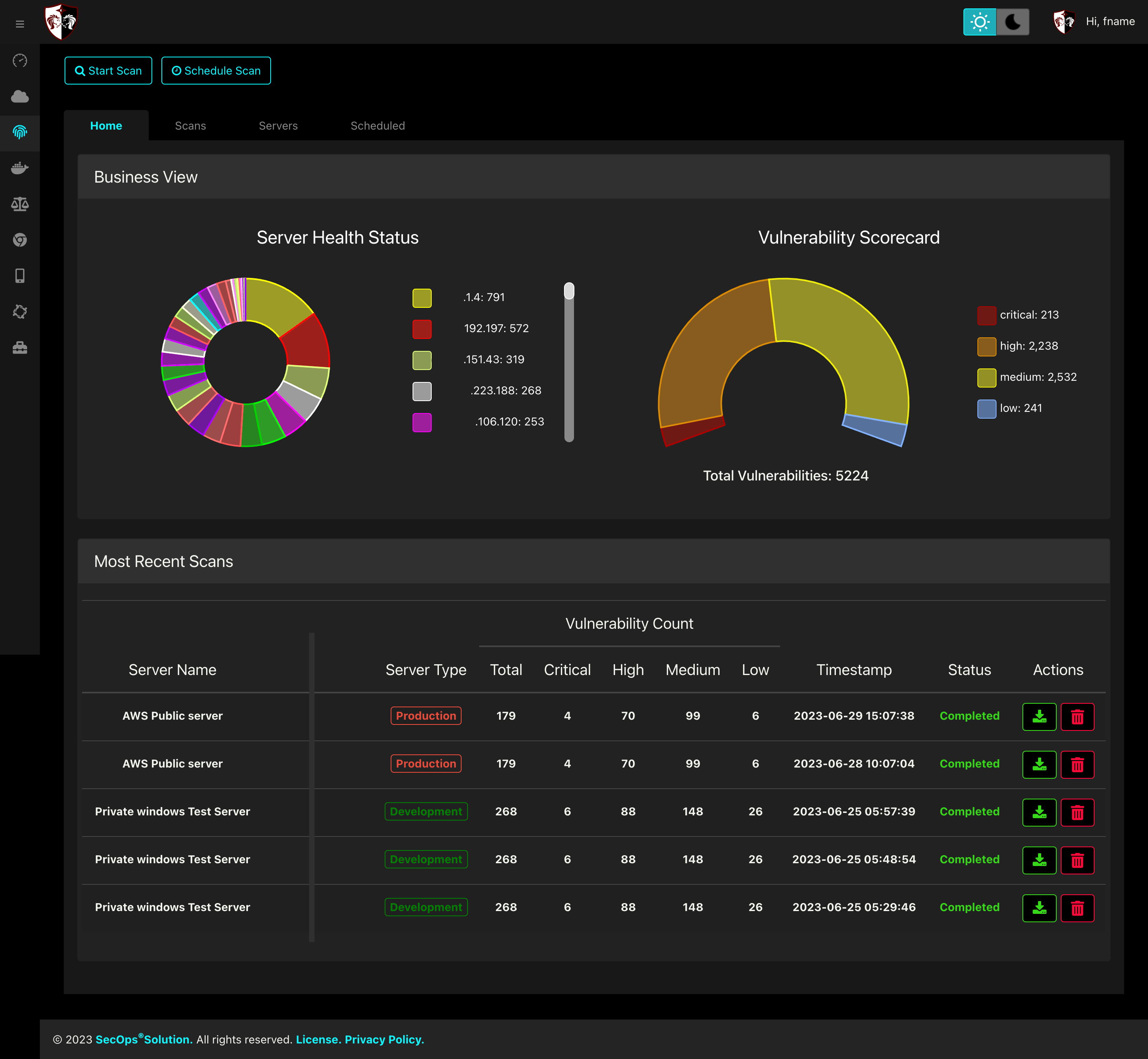 Vulnerability Scan Dashboard