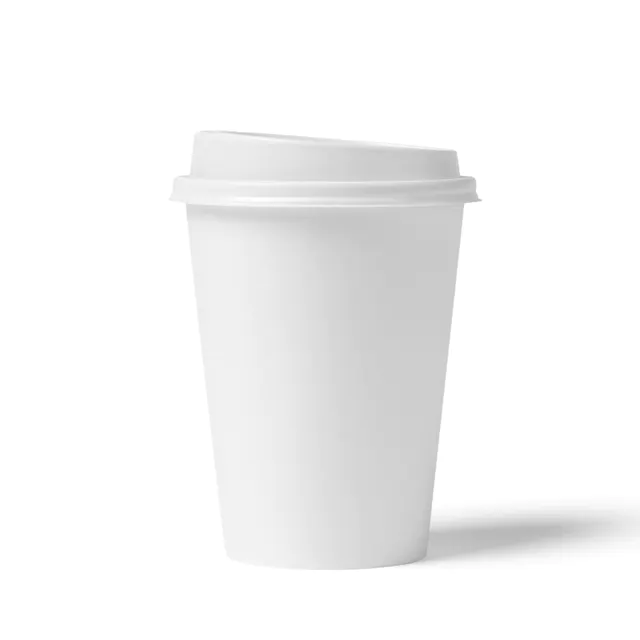 Paper Cup Mockup with Lid (12 oz)
