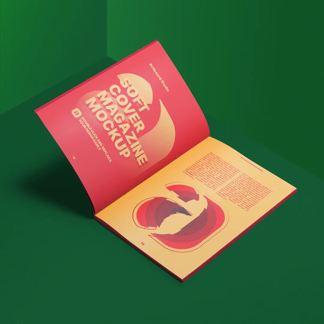 Soft Cover Magazine Mockup With Pages — Mockup Zone