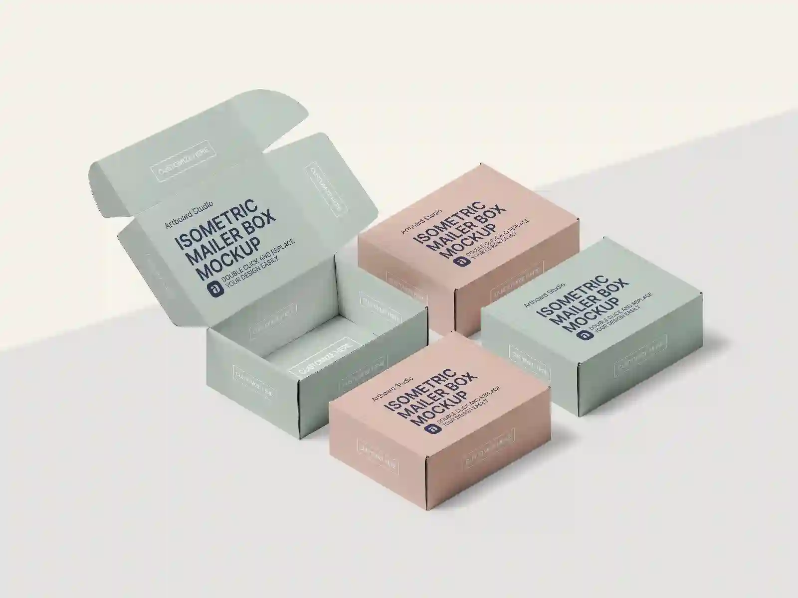 Mailer Box Mockup From Isometric View — Mockup Zone